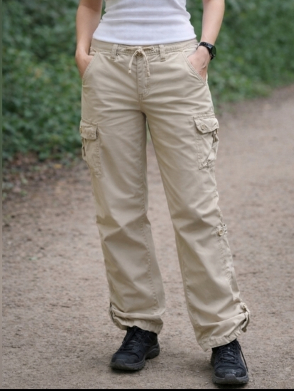 Beige Cargo Pants - 100% Cotton